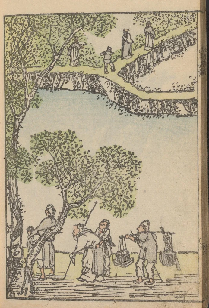An illustration from Bunpō sansui ikō, 1824, leaf 34