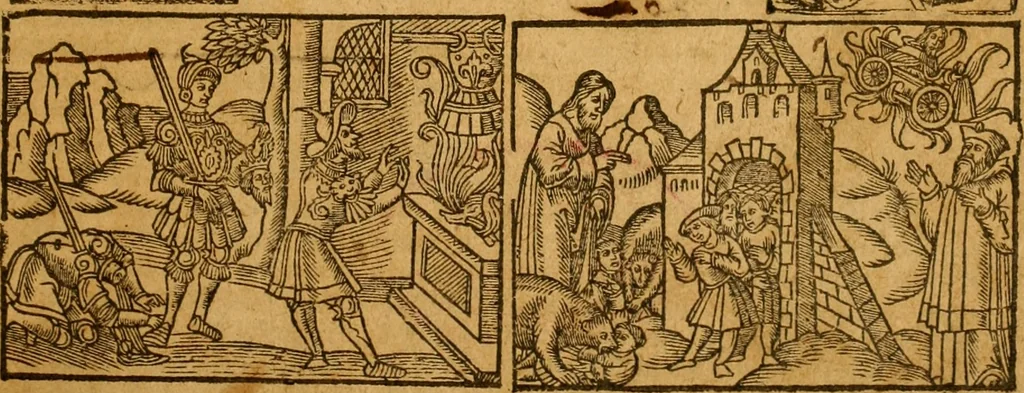 An illustration from The Byble : that is to saye, all the holye Scripture, in whiche are contayned the olde and new Testament : truly and purely translated into Englishe : & now lately with great industry & diligence recognysed .., 1551, leaf 6
