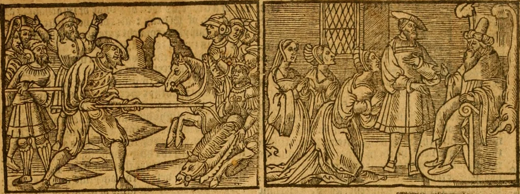 An illustration from The Byble : that is to saye, all the holye Scripture, in whiche are contayned the olde and new Testament : truly and purely translated into Englishe : & now lately with great industry & diligence recognysed .., 1551, leaf 6