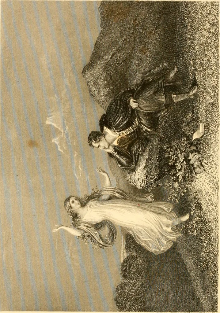 An illustration from The Byron gallery of highly finished engravings, illustrating Lord Byron's works. With selected beauties from his poems. Elucidated by historical and critical notices; together with a sketch of his life, containing important and unpublished matter, 1849, leaf 105