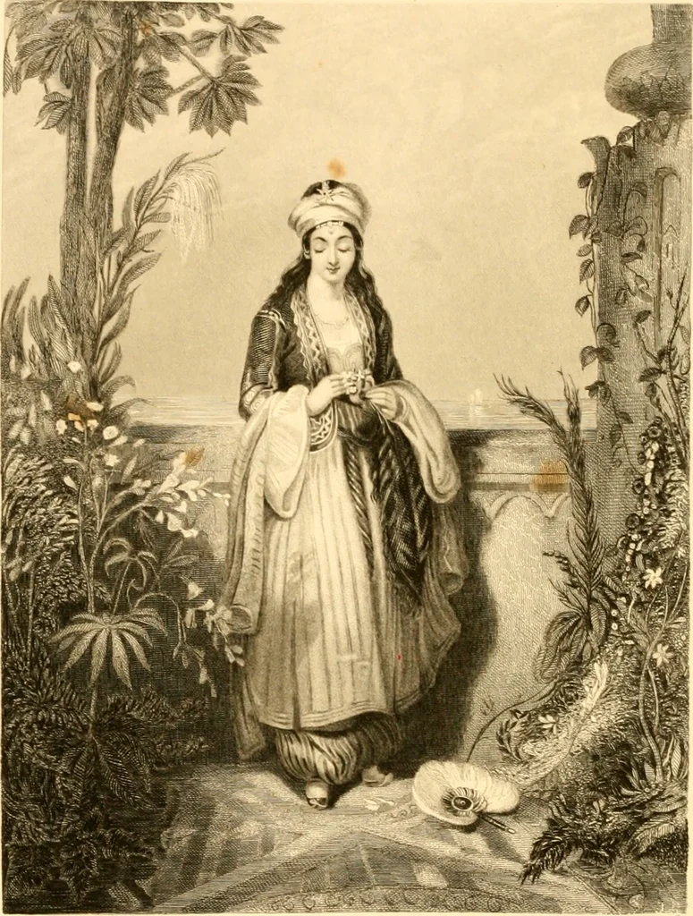 An illustration from The Byron gallery of highly finished engravings, illustrating Lord Byron's works. With selected beauties from his poems. Elucidated by historical and critical notices; together with a sketch of his life, containing important and unpublished matter, 1849, leaf 119