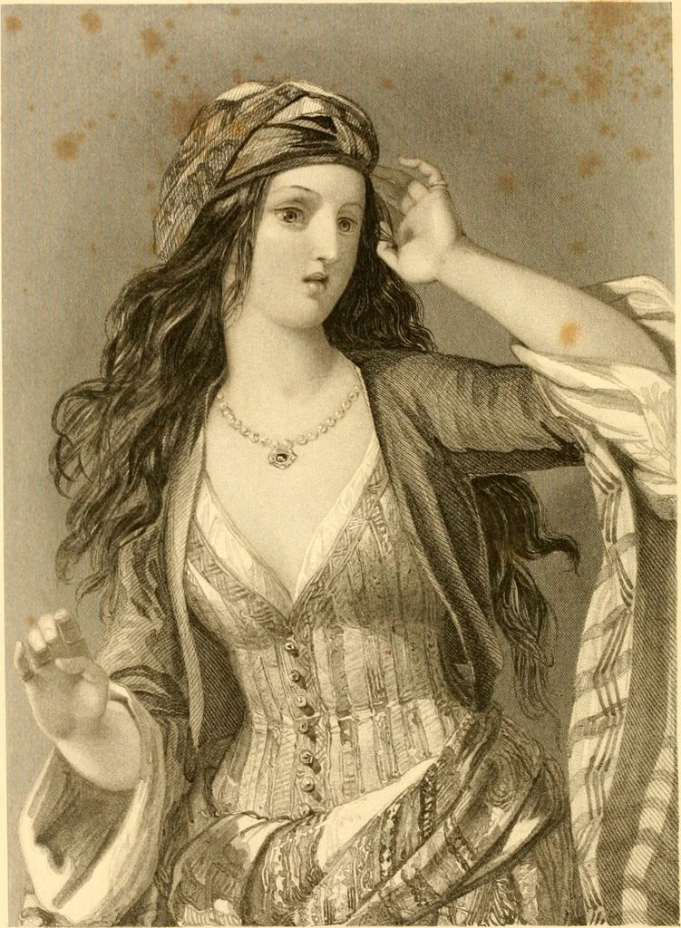 An illustration from The Byron gallery of highly finished engravings, illustrating Lord Byron's works. With selected beauties from his poems. Elucidated by historical and critical notices; together with a sketch of his life, containing important and unpublished matter, 1849, leaf 135