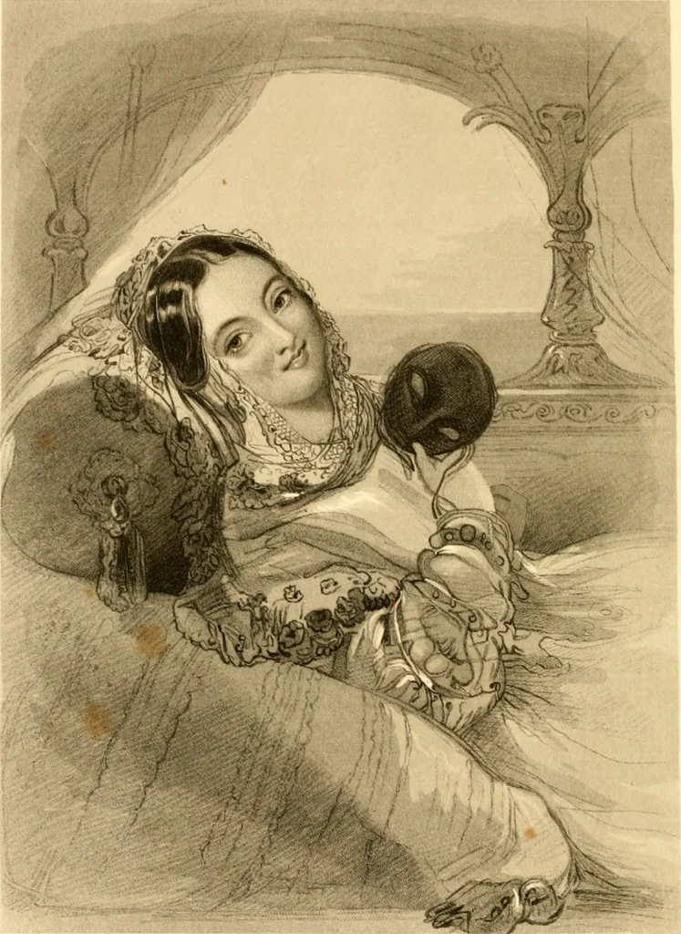 An illustration from The Byron gallery of highly finished engravings, illustrating Lord Byron's works. With selected beauties from his poems. Elucidated by historical and critical notices; together with a sketch of his life, containing important and unpublished matter, 1849, leaf 177