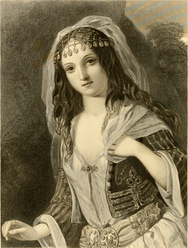 An illustration from The Byron gallery of highly finished engravings, illustrating Lord Byron's works. With selected beauties from his poems. Elucidated by historical and critical notices; together with a sketch of his life, containing important and unpublished matter, 1849, leaf 219