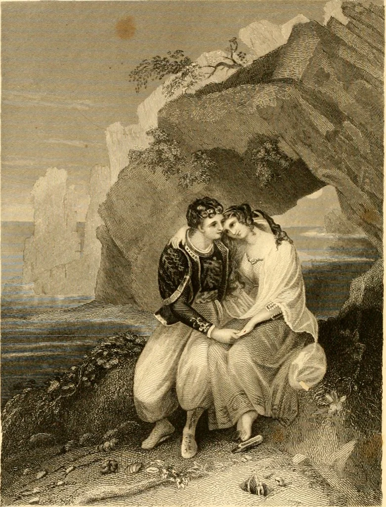 An illustration from The Byron gallery of highly finished engravings, illustrating Lord Byron's works. With selected beauties from his poems. Elucidated by historical and critical notices; together with a sketch of his life, containing important and unpublished matter, 1849, leaf 225
