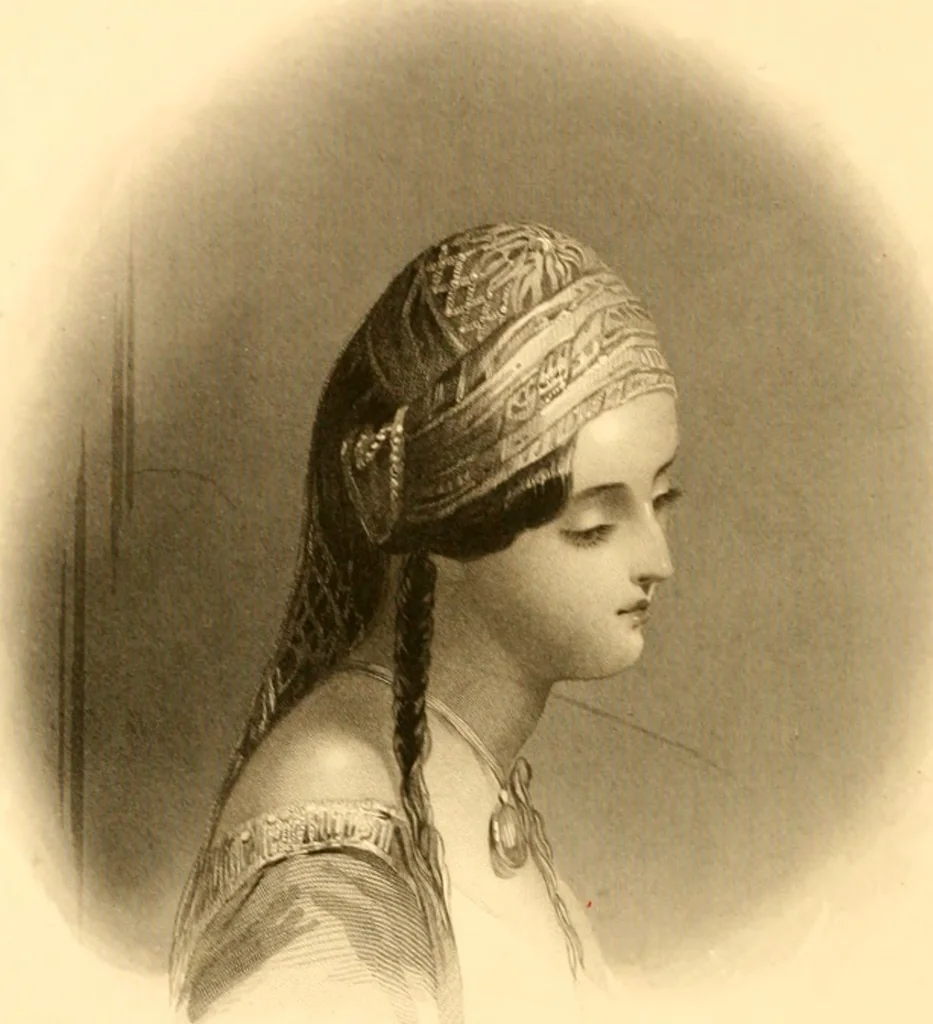 An illustration from The Byron gallery of highly finished engravings, illustrating Lord Byron's works. With selected beauties from his poems. Elucidated by historical and critical notices; together with a sketch of his life, containing important and unpublished matter, 1849, leaf 63