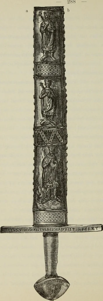 An illustration from Die byzantinischen Zellenschmelze der Sammlung Dr. Alex. von Swenigorodskoï und das darüber veröffentlichte Prachtwerk : archäologisch-kunstgeschichtliche Studie, 1896, leaf 305