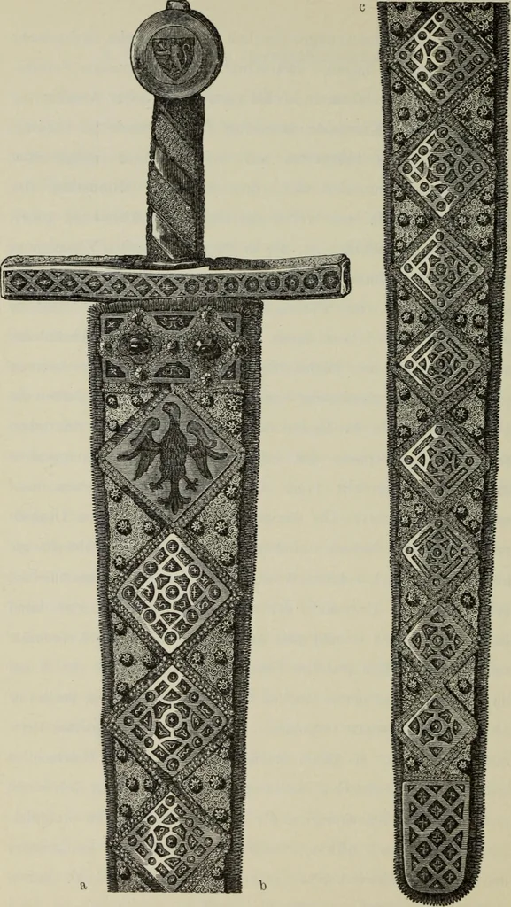 An illustration from Die byzantinischen Zellenschmelze der Sammlung Dr. Alex. von Swenigorodskoï und das darüber veröffentlichte Prachtwerk : archäologisch-kunstgeschichtliche Studie, 1896, leaf 311