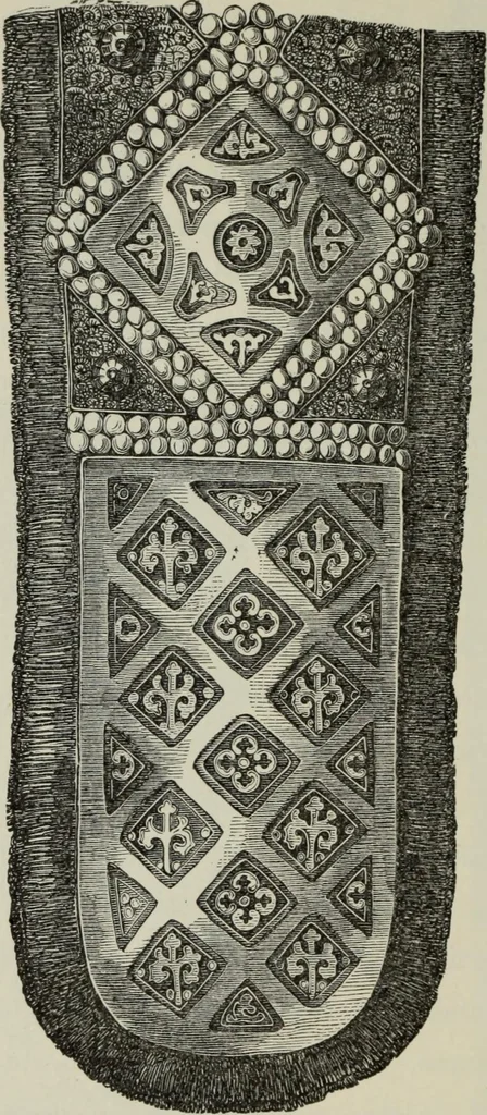 An illustration from Die byzantinischen Zellenschmelze der Sammlung Dr. Alex. von Swenigorodskoï und das darüber veröffentlichte Prachtwerk : archäologisch-kunstgeschichtliche Studie, 1896, leaf 313