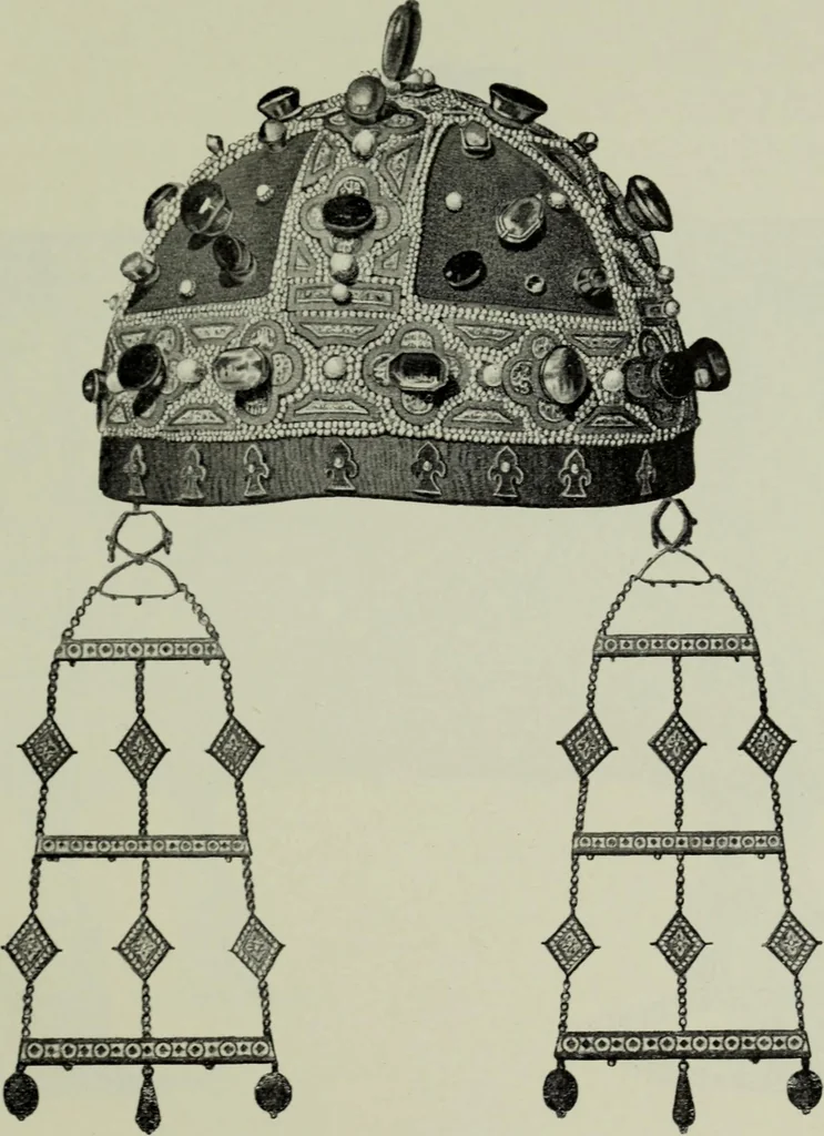 An illustration from Die byzantinischen Zellenschmelze der Sammlung Dr. Alex. von Swenigorodskoï und das darüber veröffentlichte Prachtwerk : archäologisch-kunstgeschichtliche Studie, 1896, leaf 468