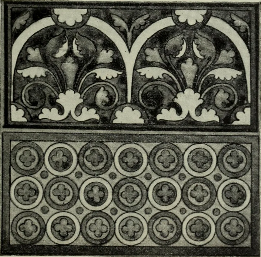 An illustration from Die byzantinischen Zellenschmelze der Sammlung Dr. Alex. von Swenigorodskoï und das darüber veröffentlichte Prachtwerk : archäologisch-kunstgeschichtliche Studie, 1896, leaf 476