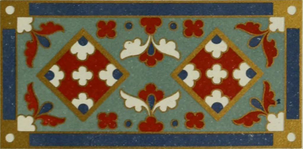 An illustration from Die byzantinischen Zellenschmelze der Sammlung Dr. Alex. von Swenigorodskoï und das darüber veröffentlichte Prachtwerk : archäologisch-kunstgeschichtliche Studie, 1896, leaf 482