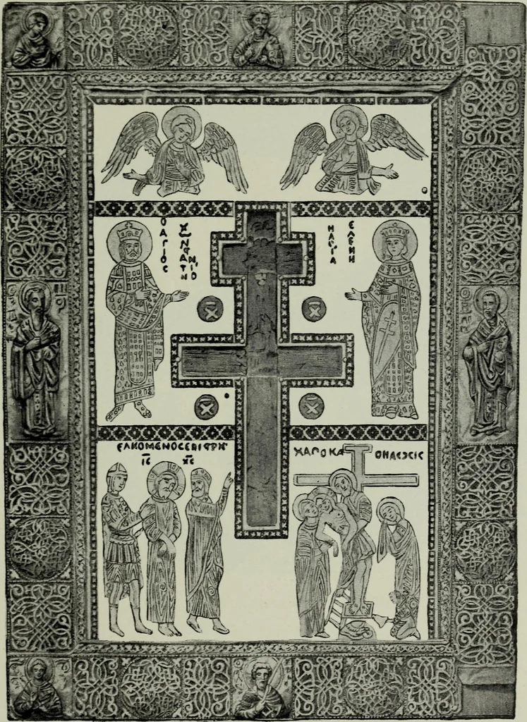 An illustration from Die byzantinischen Zellenschmelze der Sammlung Dr. Alex. von Swenigorodskoï und das darüber veröffentlichte Prachtwerk : archäologisch-kunstgeschichtliche Studie, 1896, leaf 492