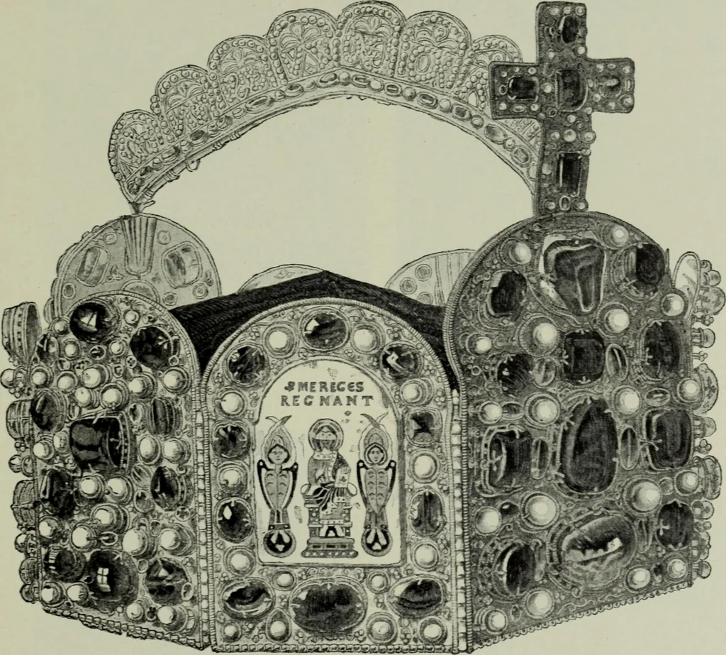 An illustration from Die byzantinischen Zellenschmelze der Sammlung Dr. Alex. von Swenigorodskoï und das darüber veröffentlichte Prachtwerk : archäologisch-kunstgeschichtliche Studie, 1896, leaf 494