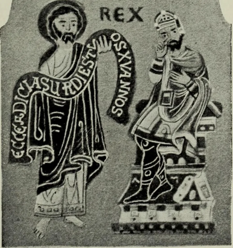 An illustration from Die byzantinischen Zellenschmelze der Sammlung Dr. Alex. von Swenigorodskoï und das darüber veröffentlichte Prachtwerk : archäologisch-kunstgeschichtliche Studie, 1896, leaf 496
