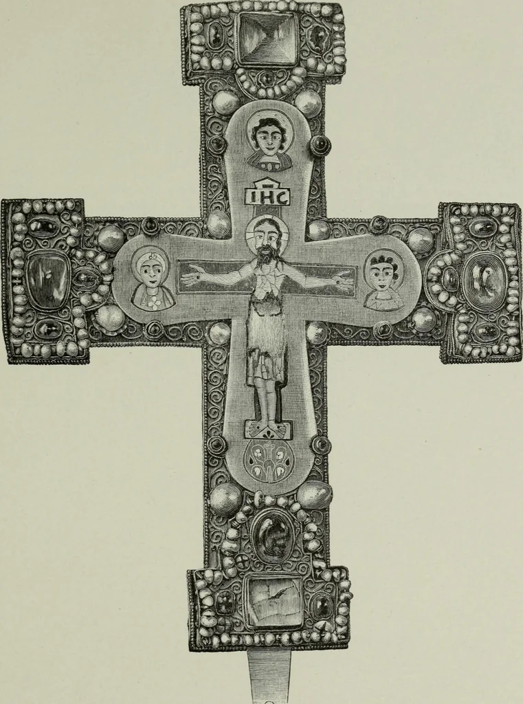 An illustration from Die byzantinischen Zellenschmelze der Sammlung Dr. Alex. von Swenigorodskoï und das darüber veröffentlichte Prachtwerk : archäologisch-kunstgeschichtliche Studie, 1896, leaf 508