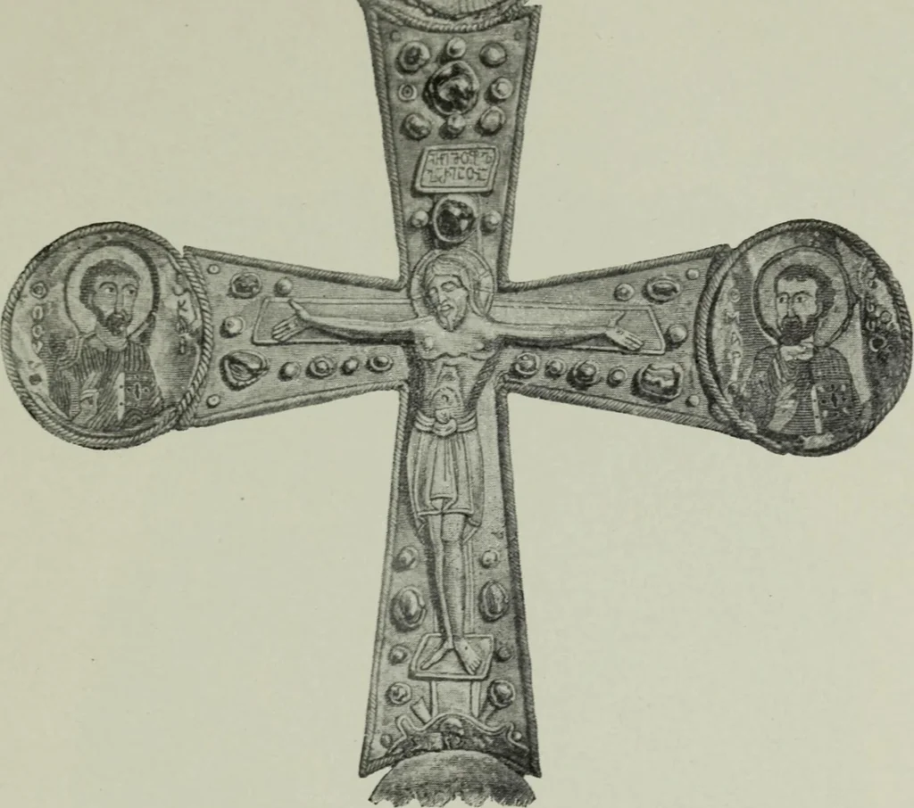 An illustration from Die byzantinischen Zellenschmelze der Sammlung Dr. Alex. von Swenigorodskoï und das darüber veröffentlichte Prachtwerk : archäologisch-kunstgeschichtliche Studie, 1896, leaf 514