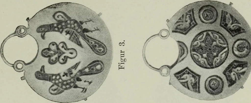 An illustration from Die byzantinischen Zellenschmelze der Sammlung Dr. Alex. von Swenigorodskoï und das darüber veröffentlichte Prachtwerk : archäologisch-kunstgeschichtliche Studie, 1896, leaf 530