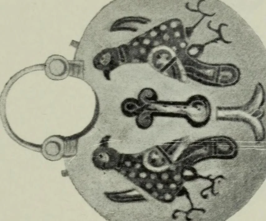 An illustration from Die byzantinischen Zellenschmelze der Sammlung Dr. Alex. von Swenigorodskoï und das darüber veröffentlichte Prachtwerk : archäologisch-kunstgeschichtliche Studie, 1896, leaf 530