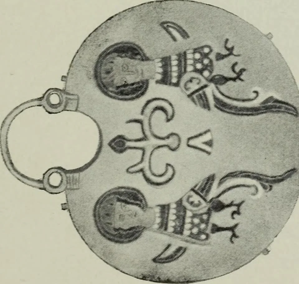 An illustration from Die byzantinischen Zellenschmelze der Sammlung Dr. Alex. von Swenigorodskoï und das darüber veröffentlichte Prachtwerk : archäologisch-kunstgeschichtliche Studie, 1896, leaf 530