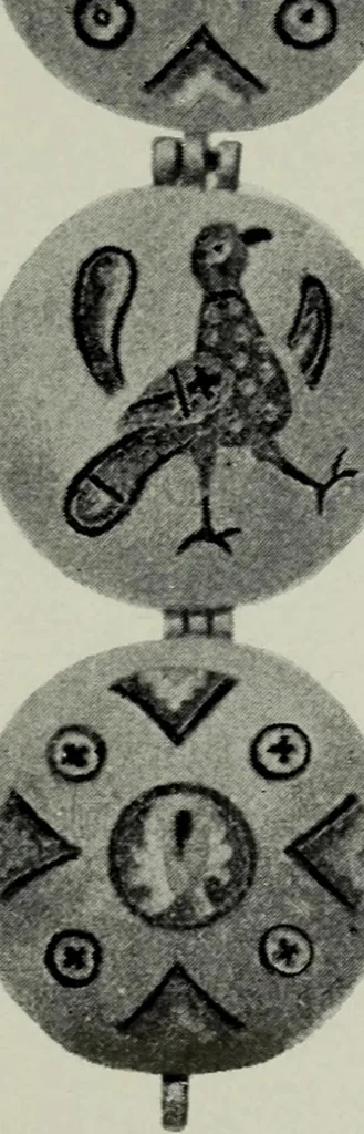 An illustration from Die byzantinischen Zellenschmelze der Sammlung Dr. Alex. von Swenigorodskoï und das darüber veröffentlichte Prachtwerk : archäologisch-kunstgeschichtliche Studie, 1896, leaf 532