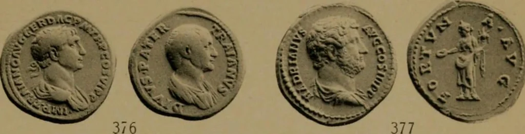 An illustration from Catalogue of the valuable collection of Greek civic & regal coins in gold, elctrum, silver and bronze, including a few pieces of Judaea, Bactria, & the Ptolemaic dynasty of Egypt, the property of Cumberland Clark ... and another property of Greek and Roman gold coins ... which will be sold by auction by Messrs, 1914, leaf 86
