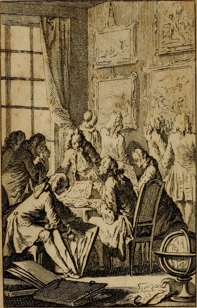 An illustration from Catalogue raisonné des diverses curiosités du cabinet de feu M. Quentin de Lorangere, composé de tableaux originaux des meilleurs maîtres de Flandres, d'une très-nombreuse collection de desseins & d'estampes de toutes les ecoles, de plusieurs atlas & suites de cartes, de quantité de morceaux de topographie, & d'un coquillier fait avec choix ..., 1744, leaf 5