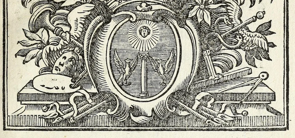 An illustration from Cabinet des singularitez dárchitecture, peinture, sculpture, et graveure : ou, Introduction a la connoissance des plus beaux arts, figurés sous les tableaux, les statuës, & les estampes, 1699, leaf 13