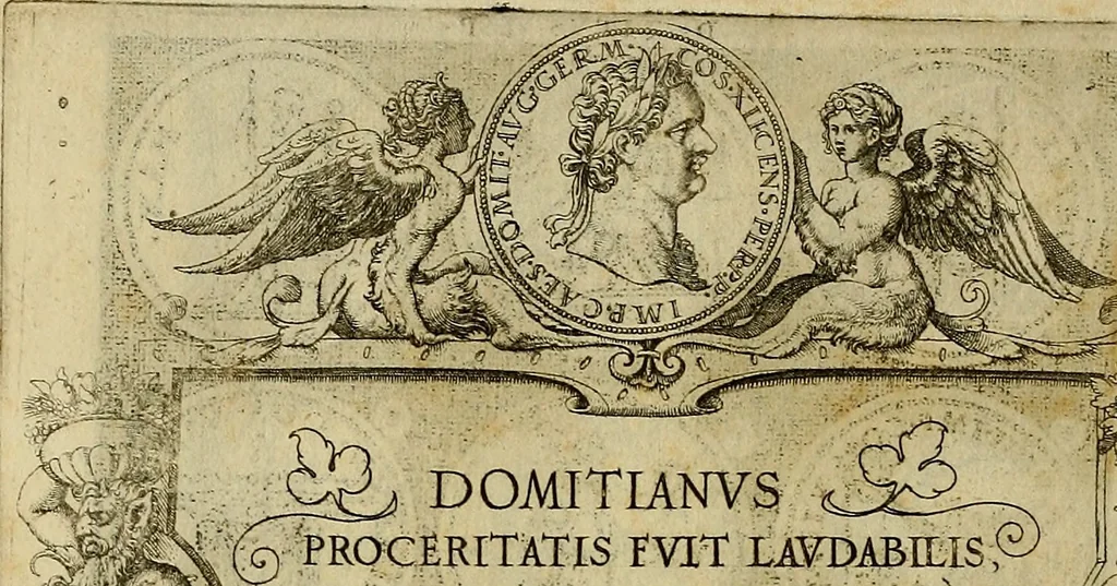 An illustration from Omnivm Caesarvm verissimae imagines ex antiqvis nvmismatis desvmptae : addita per brevi cvivsque vitae descriptiones ac diligenti eorvm, qvae reperiri potvervnt nvmismatvm, aversae partis delineatione. Libri primi, 1554, leaf 109
