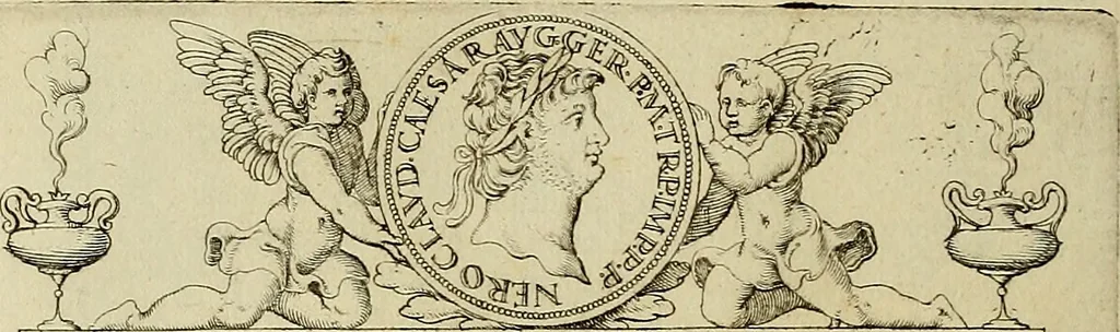 An illustration from Omnivm Caesarvm verissimae imagines ex antiqvis nvmismatis desvmptae : addita per brevi cvivsque vitae descriptiones ac diligenti eorvm, qvae reperiri potvervnt nvmismatvm, aversae partis delineatione. Libri primi, 1554, leaf 55