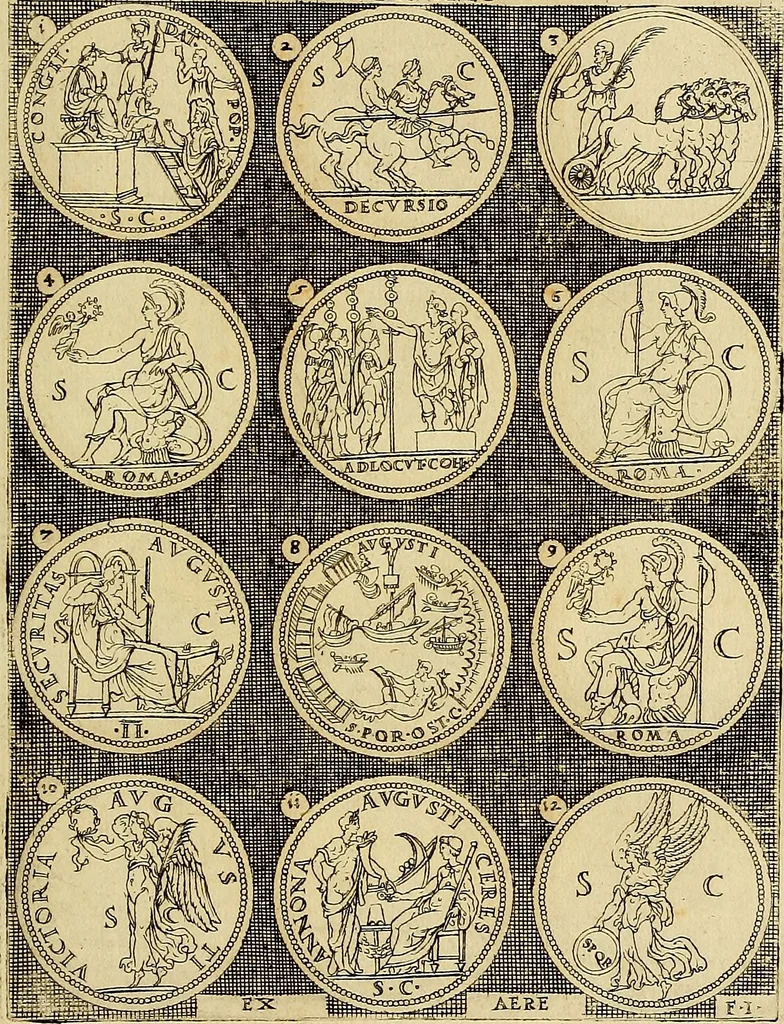 An illustration from Omnivm Caesarvm verissimae imagines ex antiqvis nvmismatis desvmptae : addita per brevi cvivsque vitae descriptiones ac diligenti eorvm, qvae reperiri potvervnt nvmismatvm, aversae partis delineatione. Libri primi, 1554, leaf 58