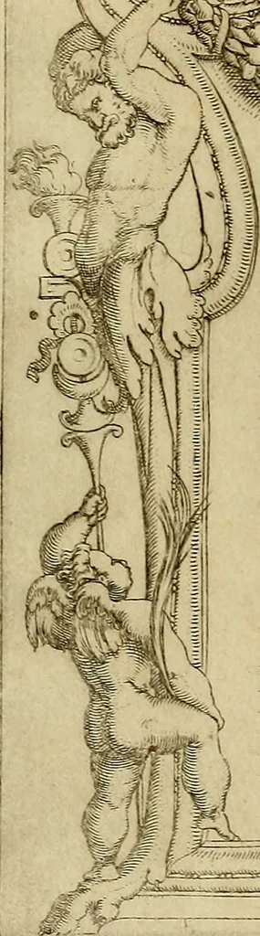 An illustration from Omnivm Caesarvm verissimae imagines ex antiqvis nvmismatis desvmptae : addita per brevi cvivsque vitae descriptiones ac diligenti eorvm, qvae reperiri potvervnt nvmismatvm, aversae partis delineatione. Libri primi, 1554, leaf 7