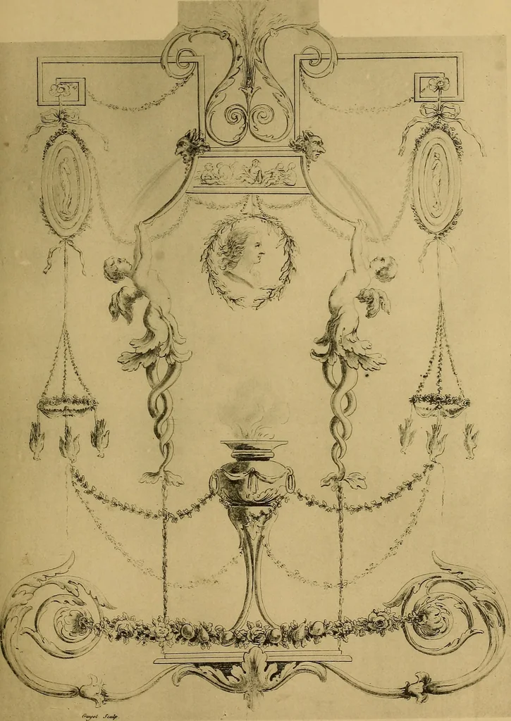 An illustration from Cahiers d'arabesques : propres à la décoration des appartements, 1920, leaf 54