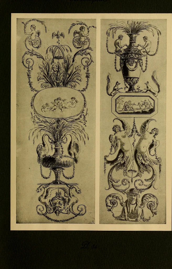 An illustration from Cahiers d'arabesques : propres à la décoration des appartements, 1920, leaf 76