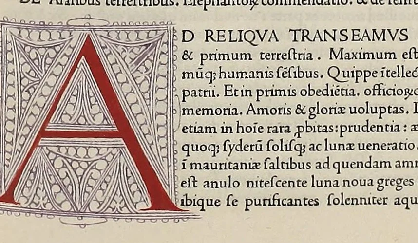 An illustration from Caii Plynii secundi naturalis historiae liber I, leaf 171