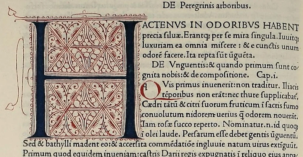 An illustration from Caii Plynii secundi naturalis historiae liber I, leaf 272