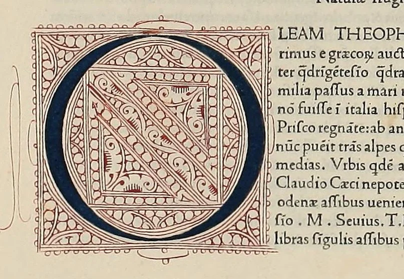 An illustration from Caii Plynii secundi naturalis historiae liber I, leaf 296