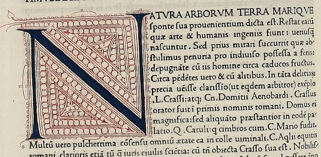 An illustration from Caii Plynii secundi naturalis historiae liber I, leaf 330