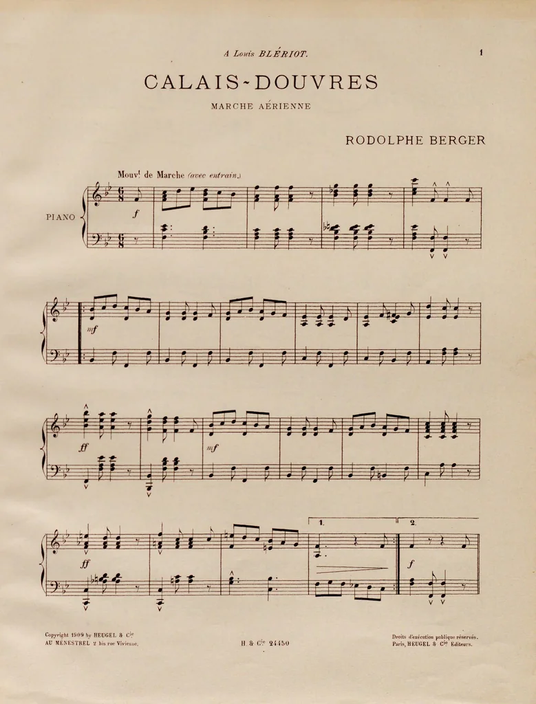 An illustration from Calais-Douvres : marche aérienne, 1909, leaf 3