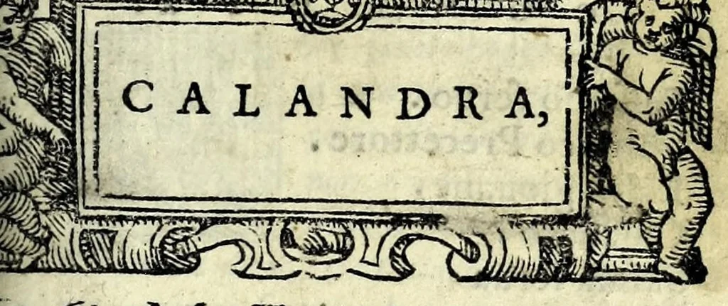 An illustration from Calandra : comedia, 1569, leaf 3