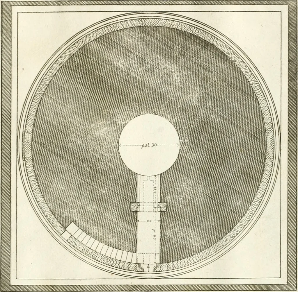 An illustration from Calcografia di Roma, ovvero, Le piante, vendute, piazze, chiese, palazzi, bassirilievi, statue ed altri monumenti antichi e moderni di questra superba citta' : incisi in rame e divisi in vari volumi, 1779, leaf 100