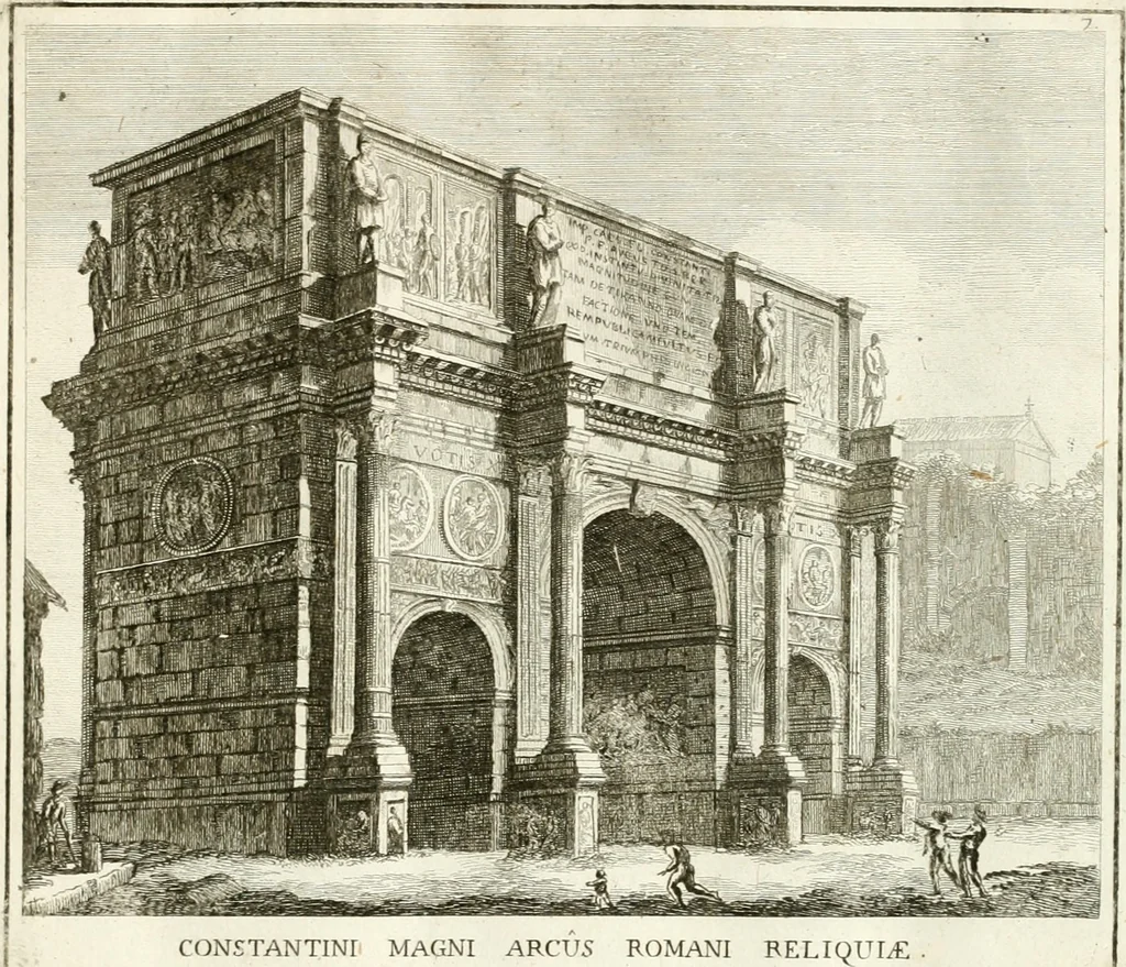 An illustration from Calcografia di Roma, ovvero, Le piante, vendute, piazze, chiese, palazzi, bassirilievi, statue ed altri monumenti antichi e moderni di questra superba citta' : incisi in rame e divisi in vari volumi, 1779, leaf 12