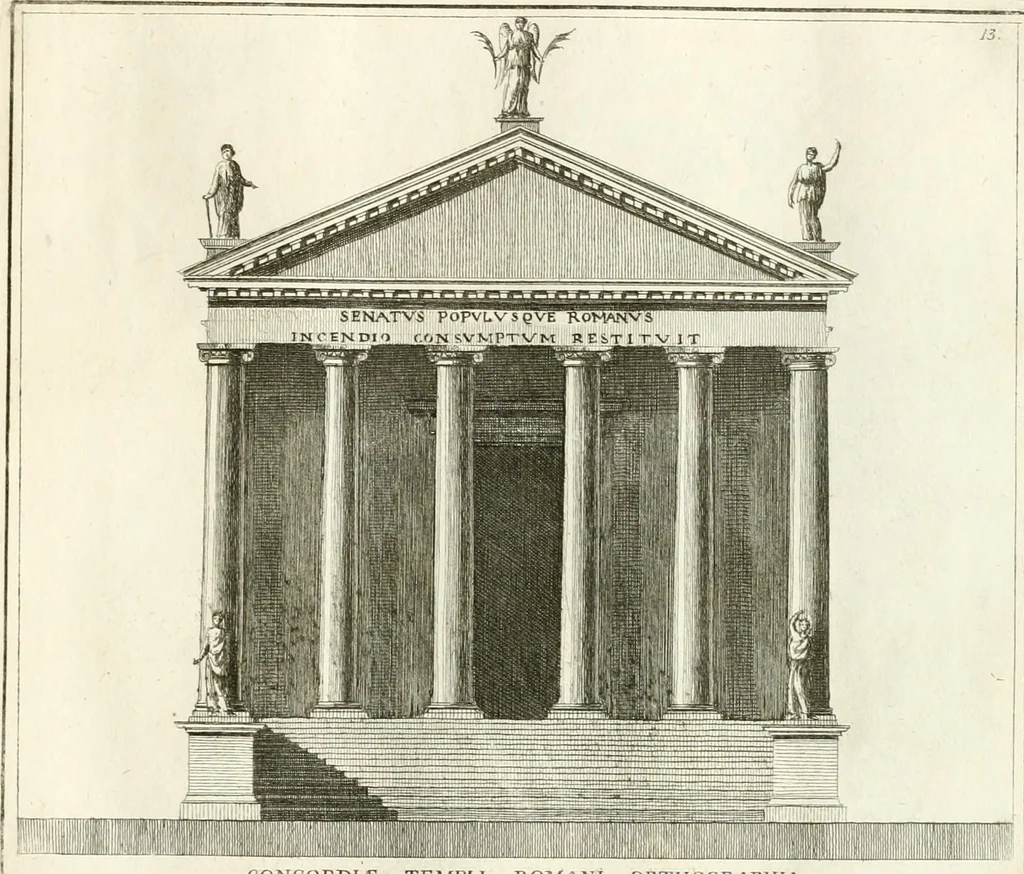An illustration from Calcografia di Roma, ovvero, Le piante, vendute, piazze, chiese, palazzi, bassirilievi, statue ed altri monumenti antichi e moderni di questra superba citta' : incisi in rame e divisi in vari volumi, 1779, leaf 20