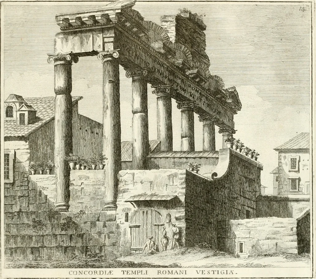 An illustration from Calcografia di Roma, ovvero, Le piante, vendute, piazze, chiese, palazzi, bassirilievi, statue ed altri monumenti antichi e moderni di questra superba citta' : incisi in rame e divisi in vari volumi, 1779, leaf 42