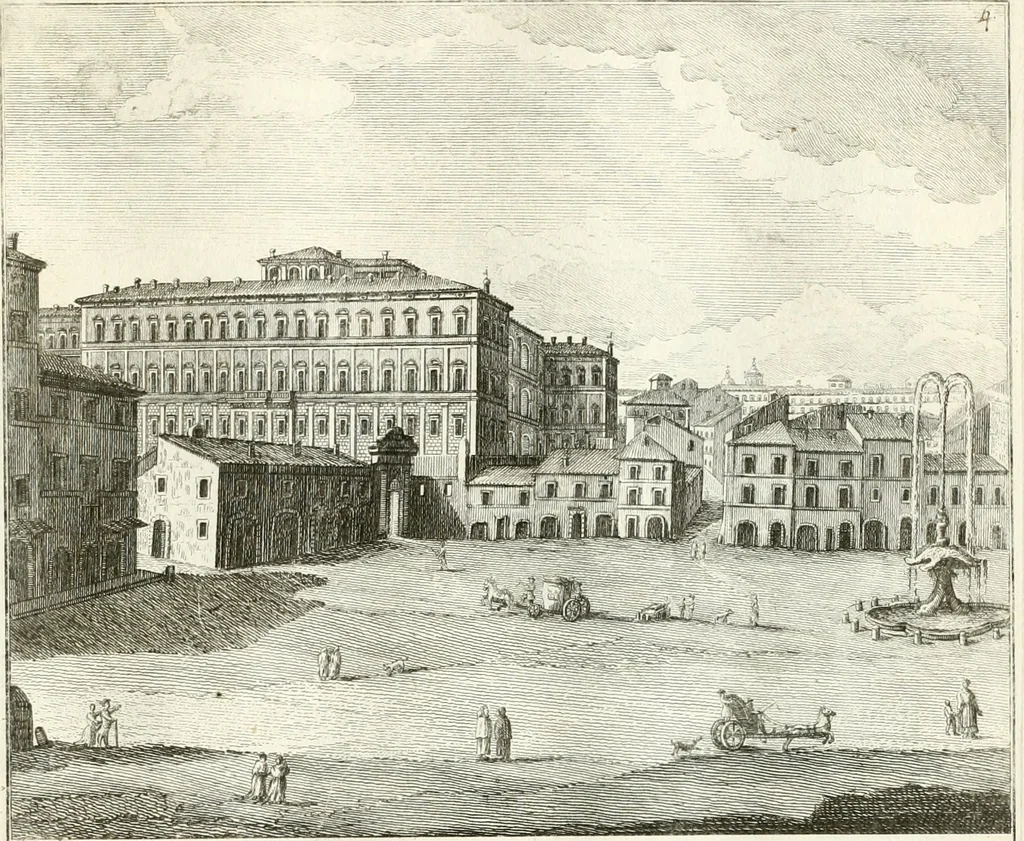 An illustration from Calcografia di Roma, ovvero, Le piante, vendute, piazze, chiese, palazzi, bassirilievi, statue ed altri monumenti antichi e moderni di questra superba citta' : incisi in rame e divisi in vari volumi, 1779, leaf 50