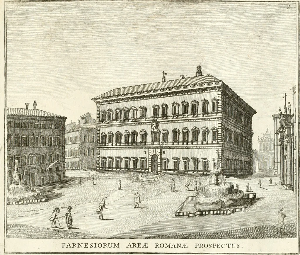 An illustration from Calcografia di Roma, ovvero, Le piante, vendute, piazze, chiese, palazzi, bassirilievi, statue ed altri monumenti antichi e moderni di questra superba citta' : incisi in rame e divisi in vari volumi, 1779, leaf 52