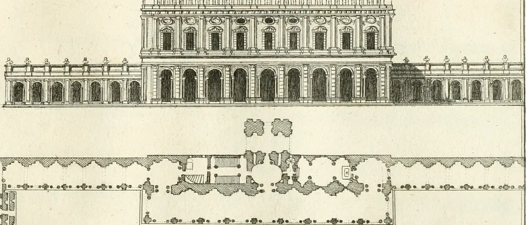 An illustration from Calcografia di Roma, ovvero, Le piante, vendute, piazze, chiese, palazzi, bassirilievi, statue ed altri monumenti antichi e moderni di questra superba citta' : incisi in rame e divisi in vari volumi, 1779, leaf 66