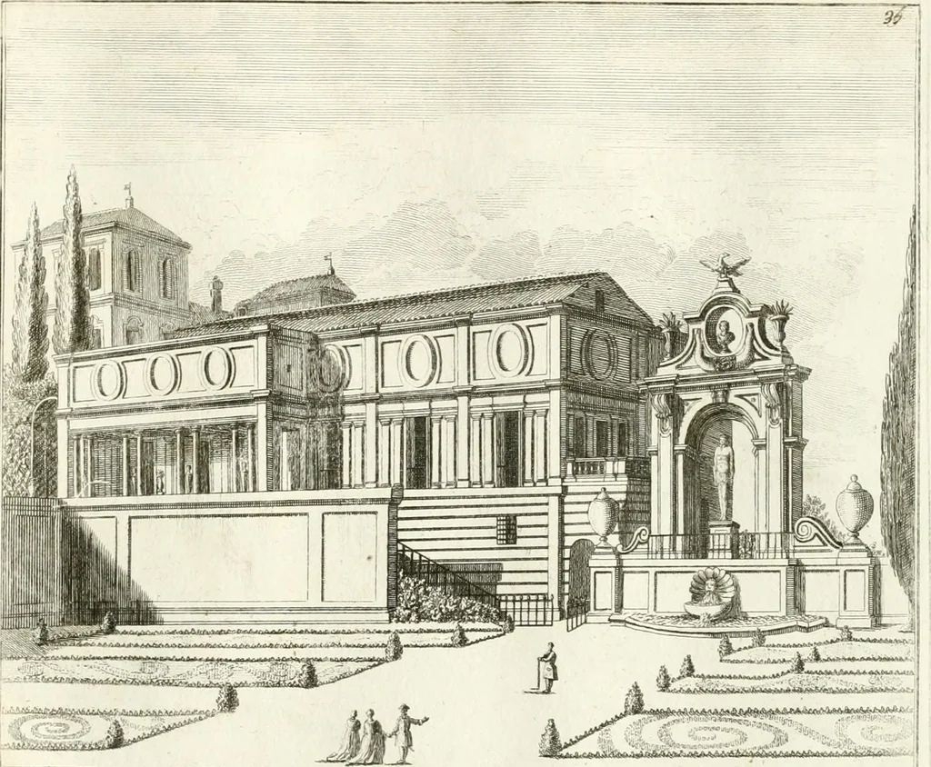 An illustration from Calcografia di Roma, ovvero, Le piante, vendute, piazze, chiese, palazzi, bassirilievi, statue ed altri monumenti antichi e moderni di questra superba citta' : incisi in rame e divisi in vari volumi, 1779, leaf 70