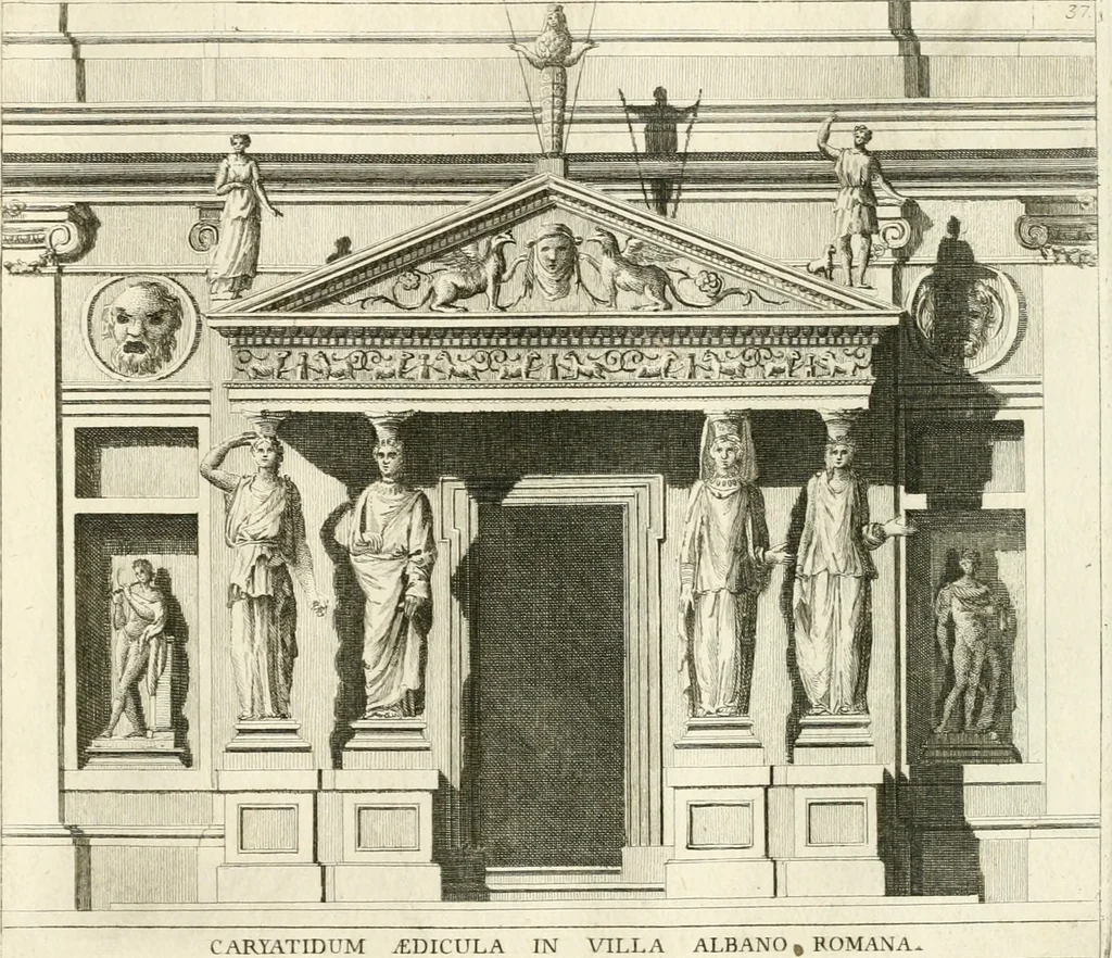 An illustration from Calcografia di Roma, ovvero, Le piante, vendute, piazze, chiese, palazzi, bassirilievi, statue ed altri monumenti antichi e moderni di questra superba citta' : incisi in rame e divisi in vari volumi, 1779, leaf 72