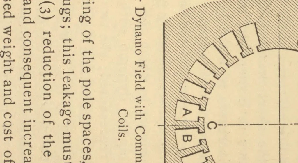 An illustration from Practical calculation of dynamo-electric machines; a manual for electrical and mechanical engineers and a text-book for students of electrical engineering: continuous current machinery;, 1902, leaf 525